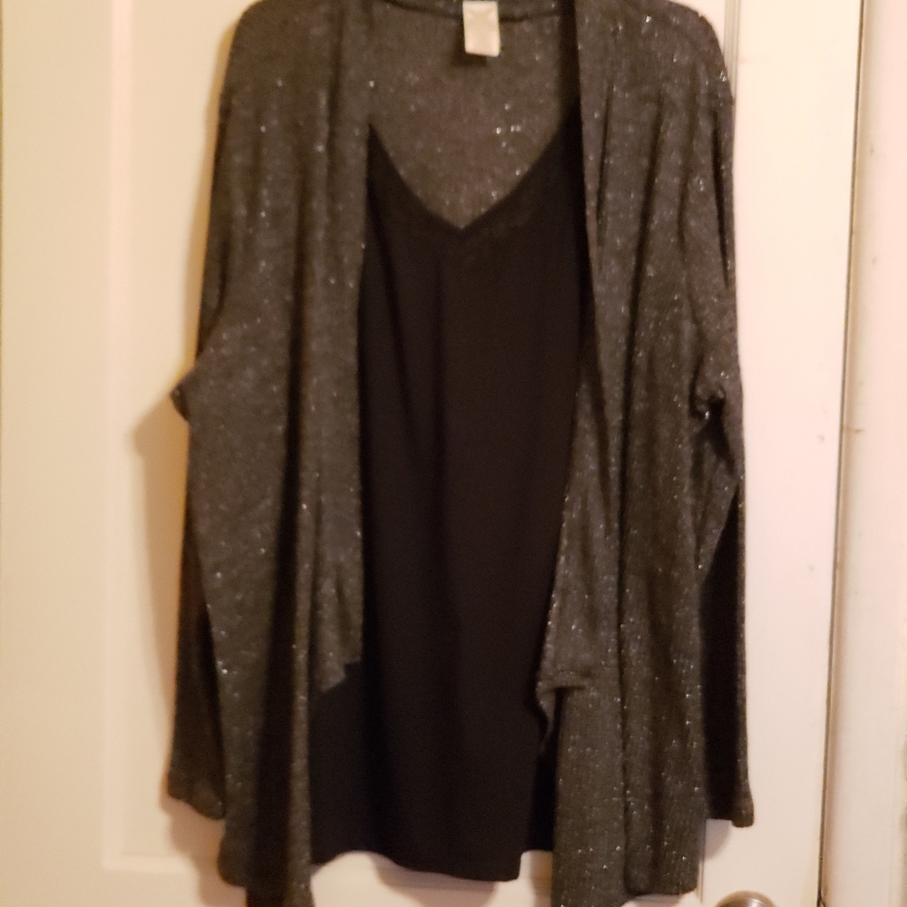 Blouse sweater like it is black and silver looks